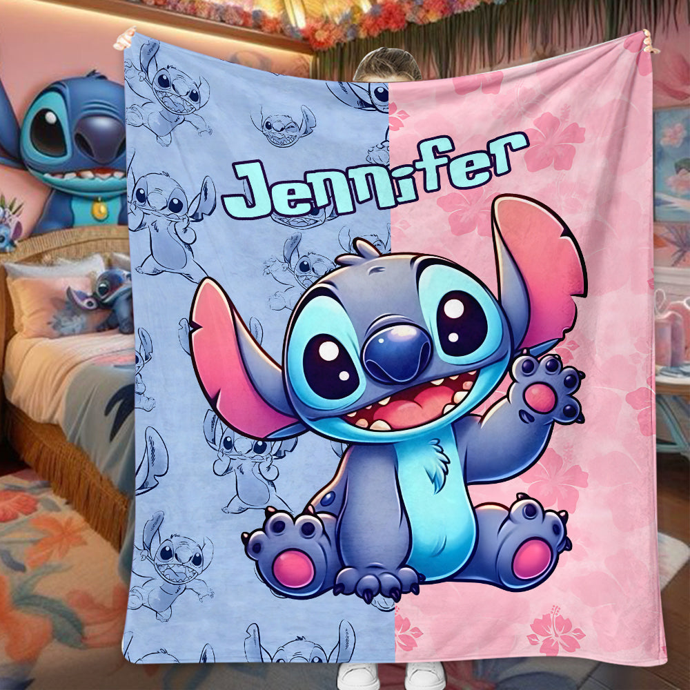 Personalized Ohana Blanket with Stitch Design for Kids | GradoCreations Blanket GradoCreations