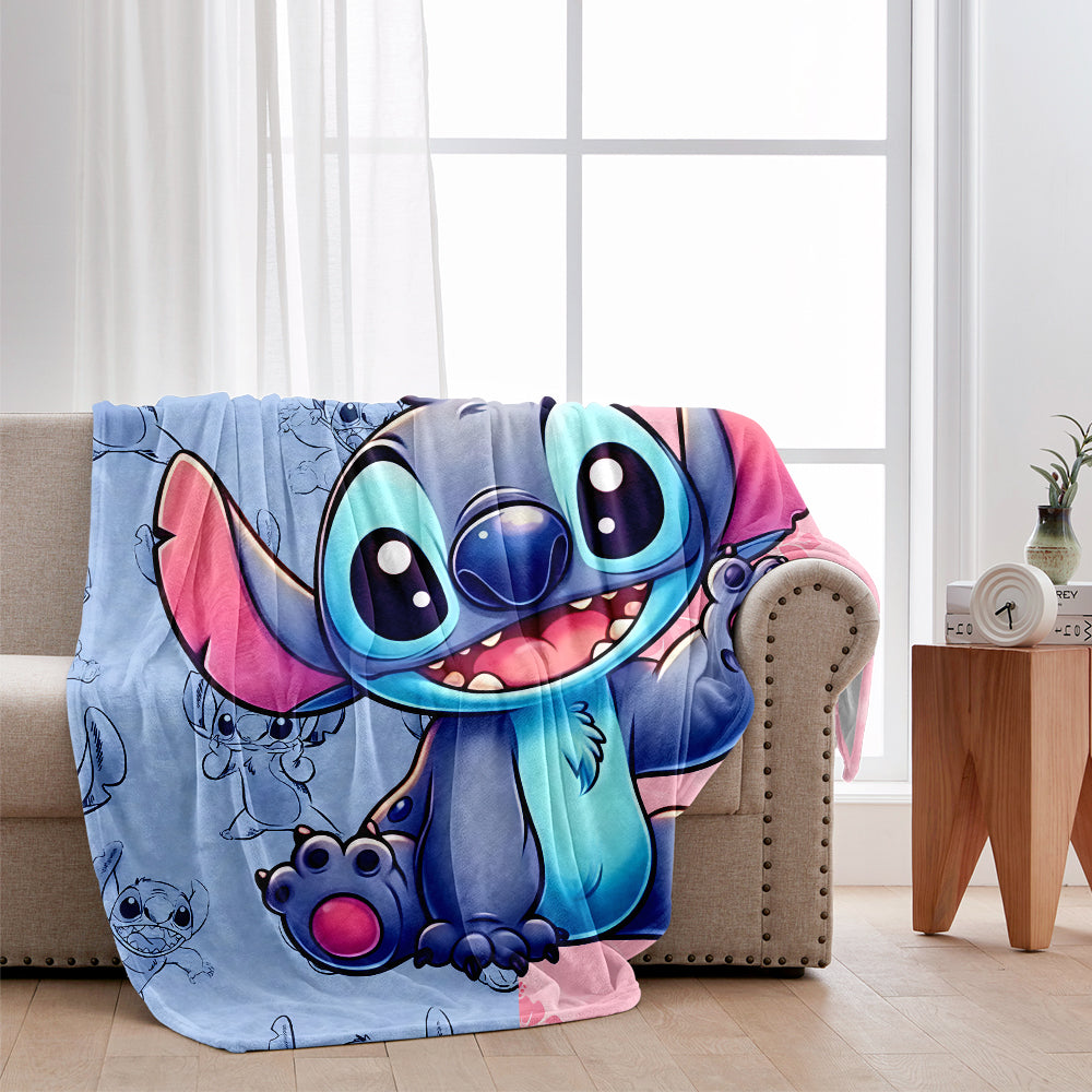 Personalized Ohana Blanket with Stitch Design for Kids | GradoCreations Blanket GradoCreations