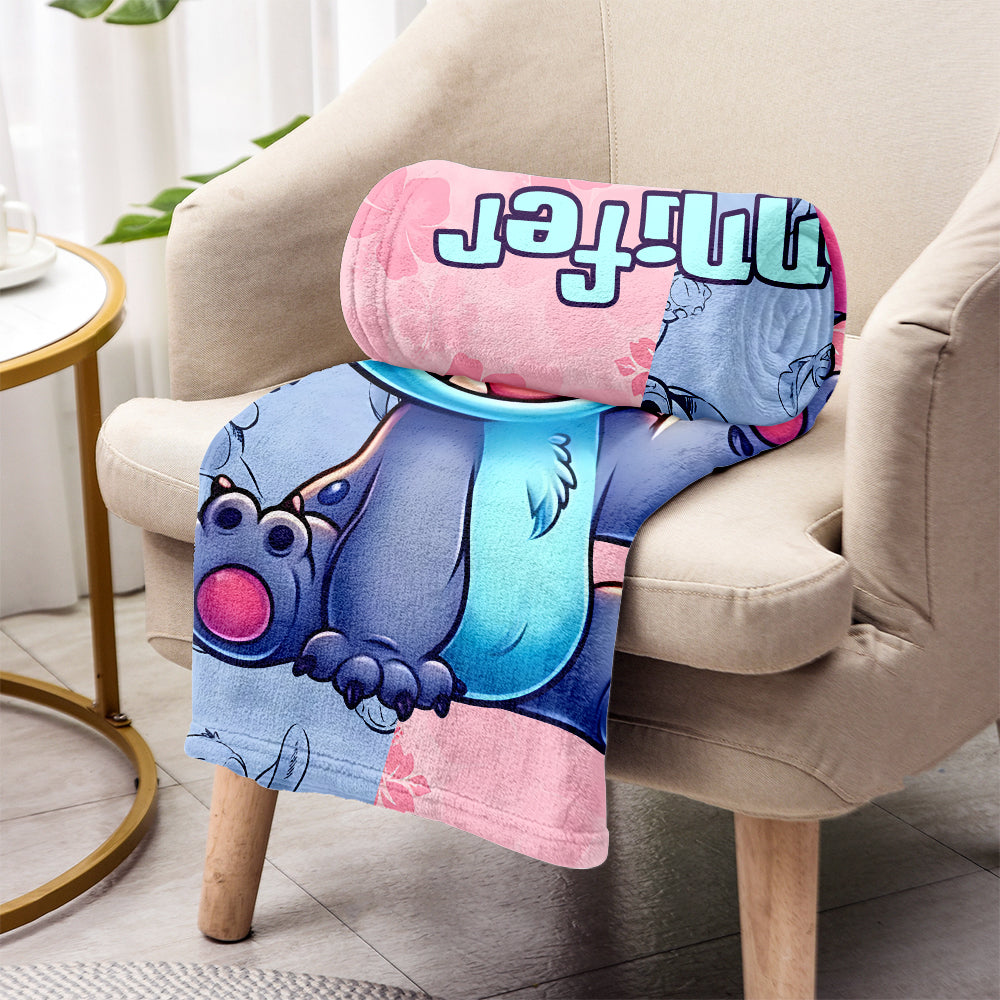 Personalized Ohana Blanket with Stitch Design for Kids | GradoCreations Blanket GradoCreations