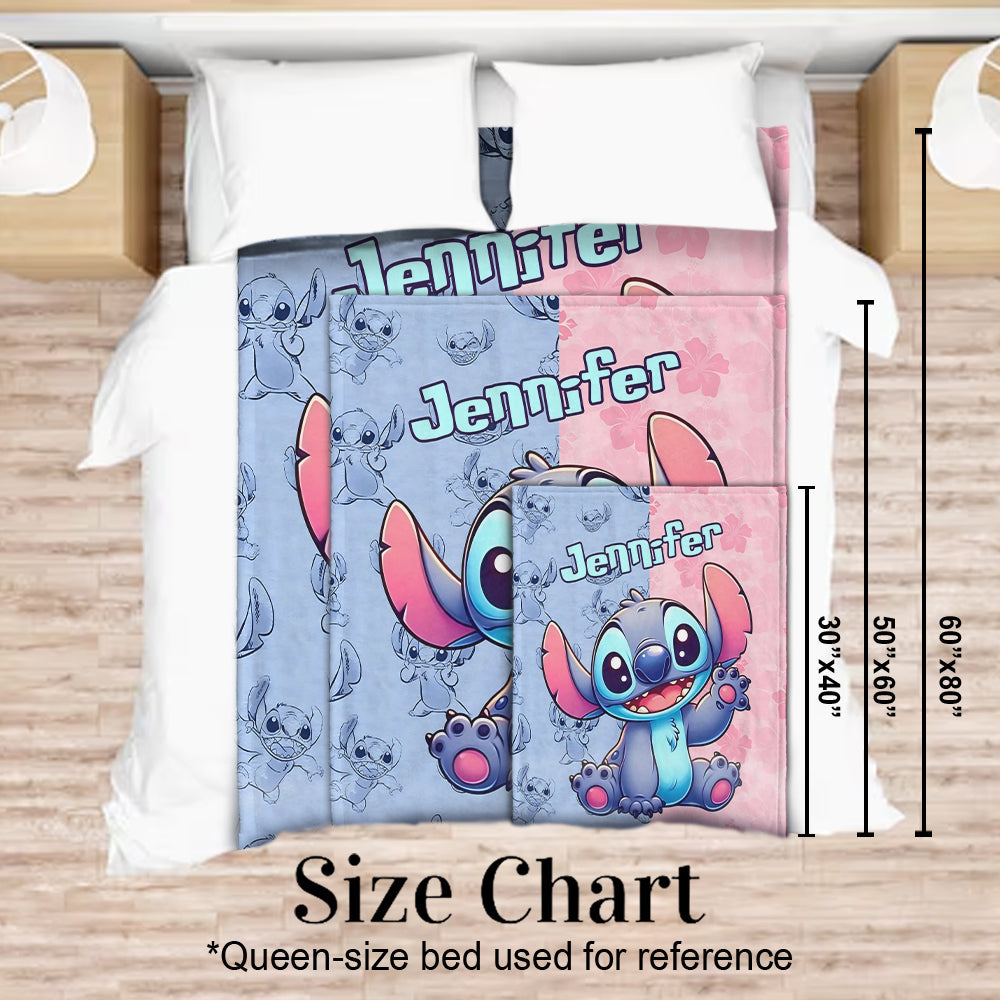 Personalized Ohana Blanket with Stitch Design for Kids | GradoCreations Blanket GradoCreations