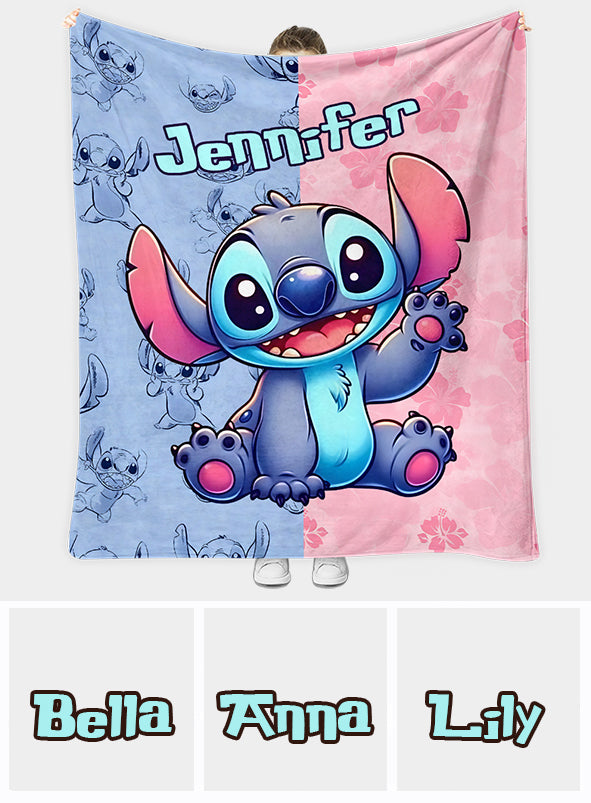 Personalized Ohana Blanket with Stitch Design for Kids | GradoCreations Blanket GradoCreations