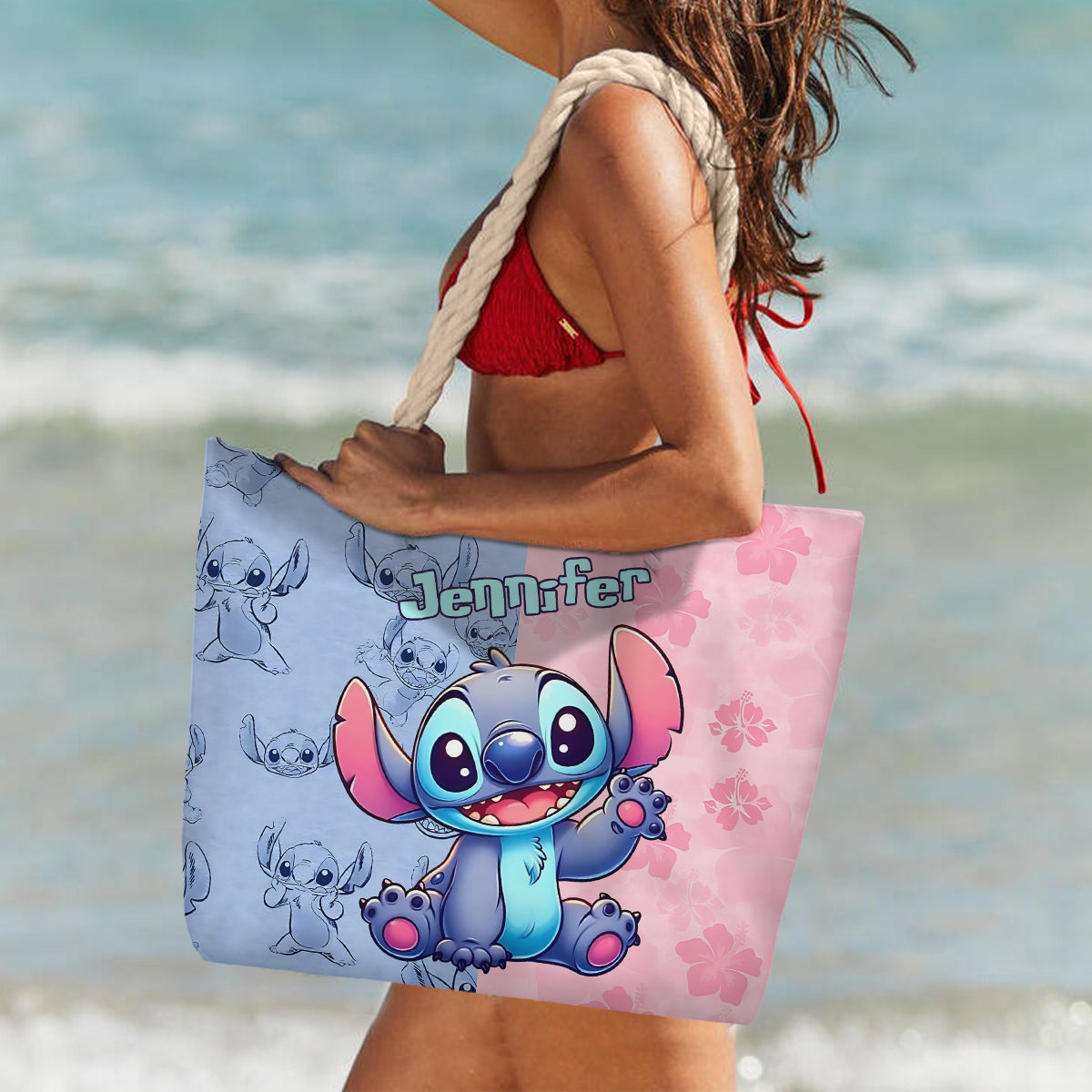 Personalized Ohana Beach Bag Custom Name Canvas Tote Beach Bag GradoCreations
