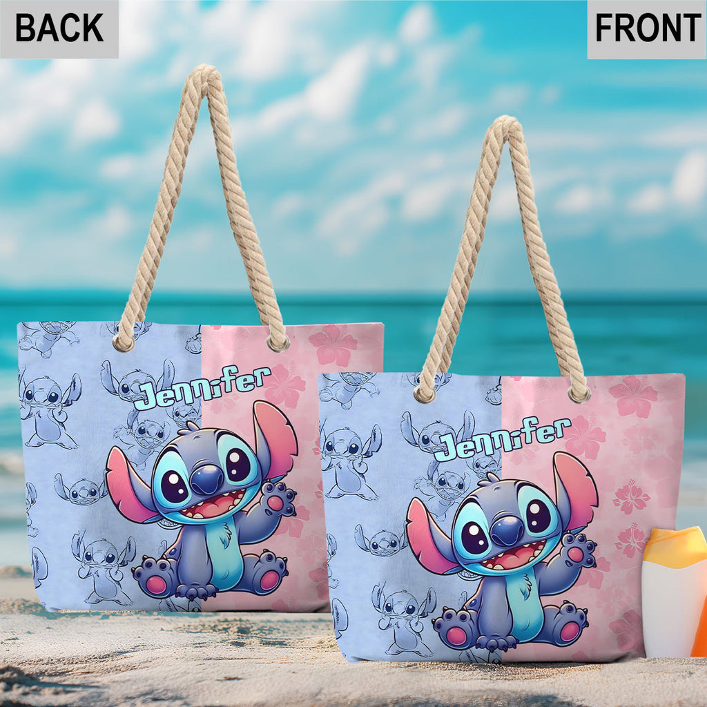 Personalized Ohana Beach Bag Custom Name Canvas Tote Beach Bag GradoCreations