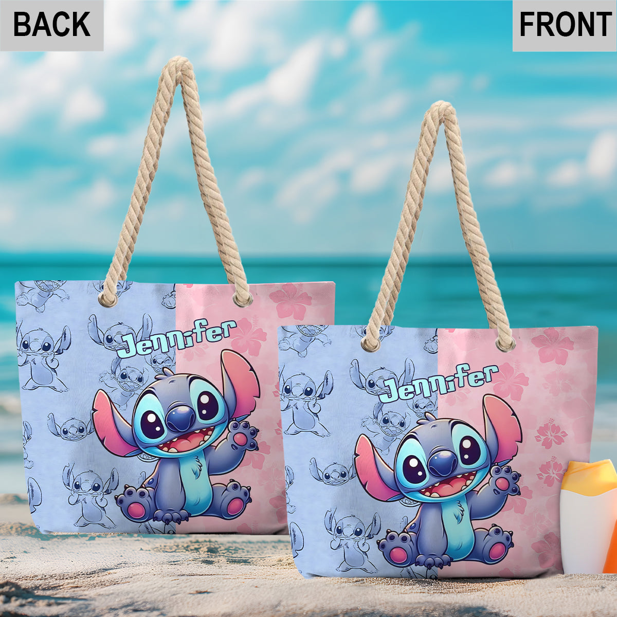 Personalized Ohana Beach Bag Custom Name Canvas Tote Beach Bag GradoCreations