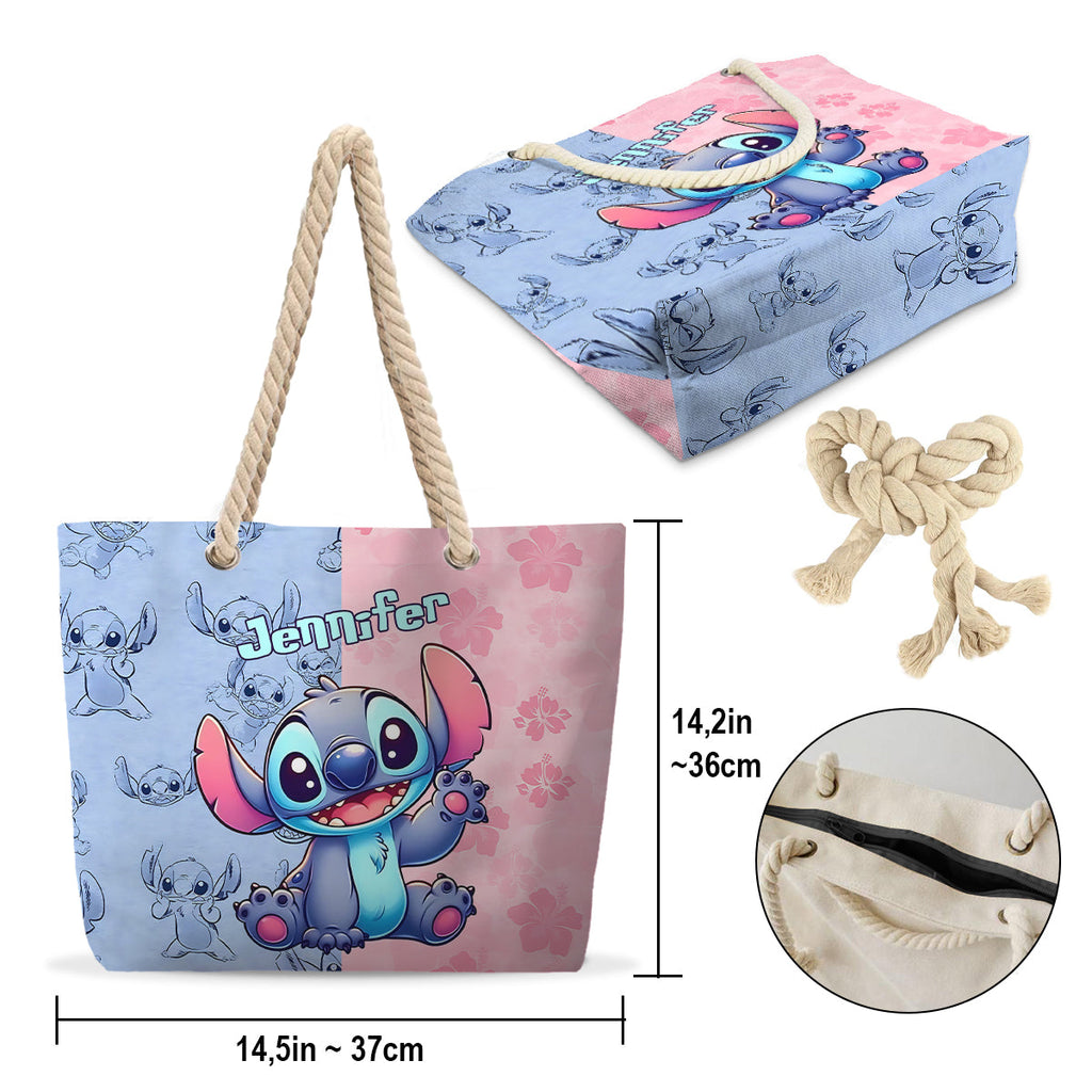 Personalized Ohana Beach Bag Custom Name Canvas Tote Beach Bag GradoCreations