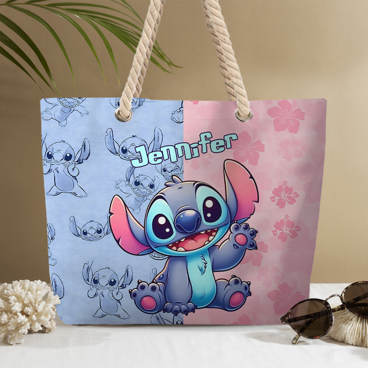 Personalized Ohana Beach Bag Custom Name Canvas Tote Beach Bag GradoCreations