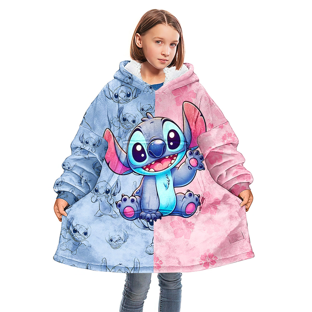 Personalized Ohana Blanket Hoodie Custom Name Gift for Kids Blanket Hoodie GradoCreations