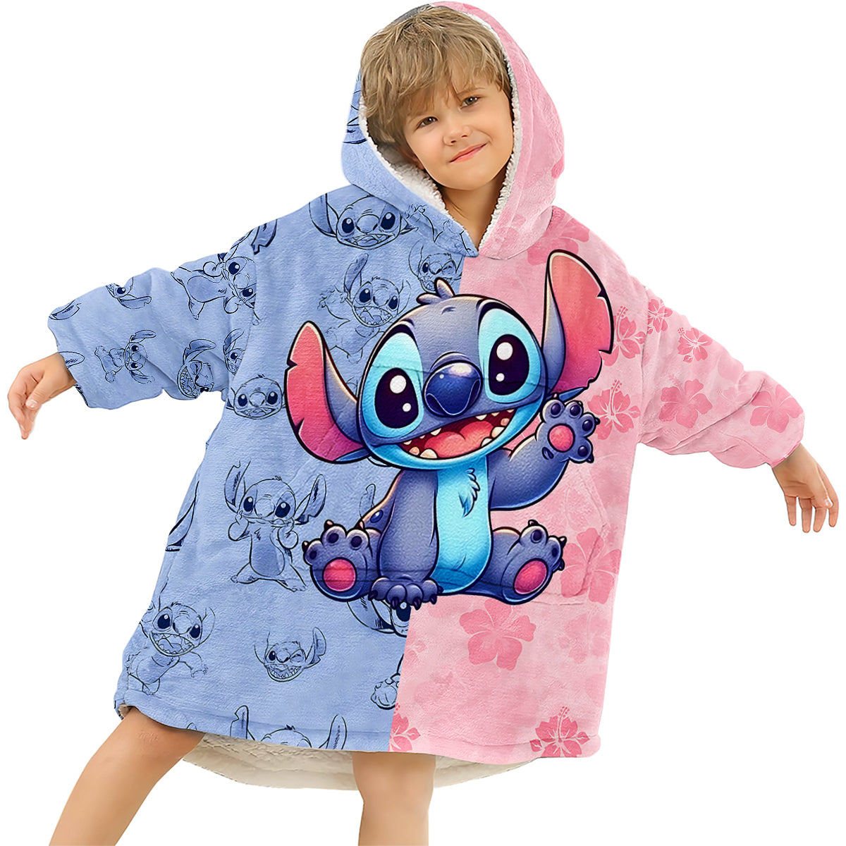Personalized Ohana Blanket Hoodie Custom Name Gift for Kids Blanket Hoodie GradoCreations