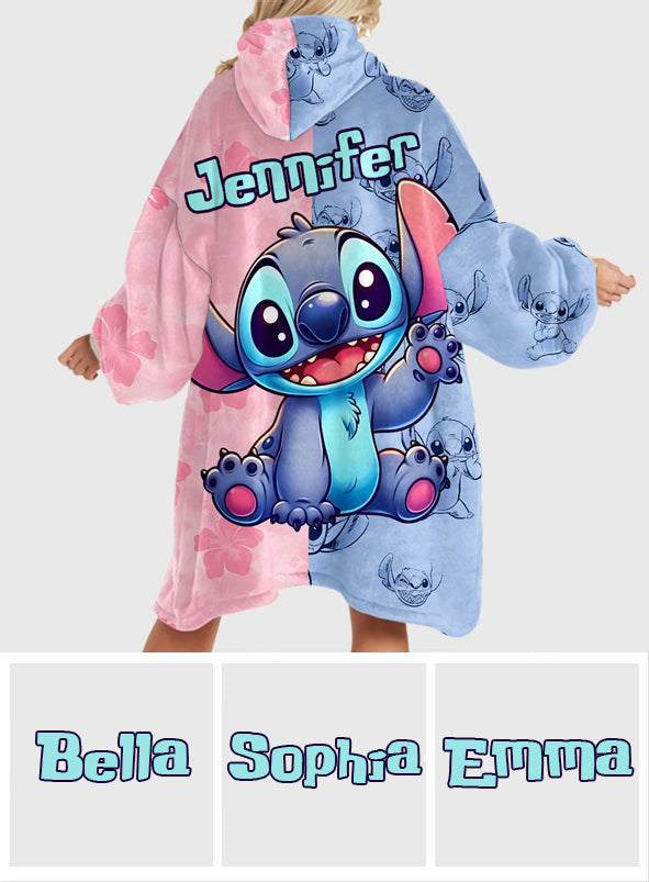 Personalized Ohana Blanket Hoodie Custom Name Gift for Kids Blanket Hoodie GradoCreations