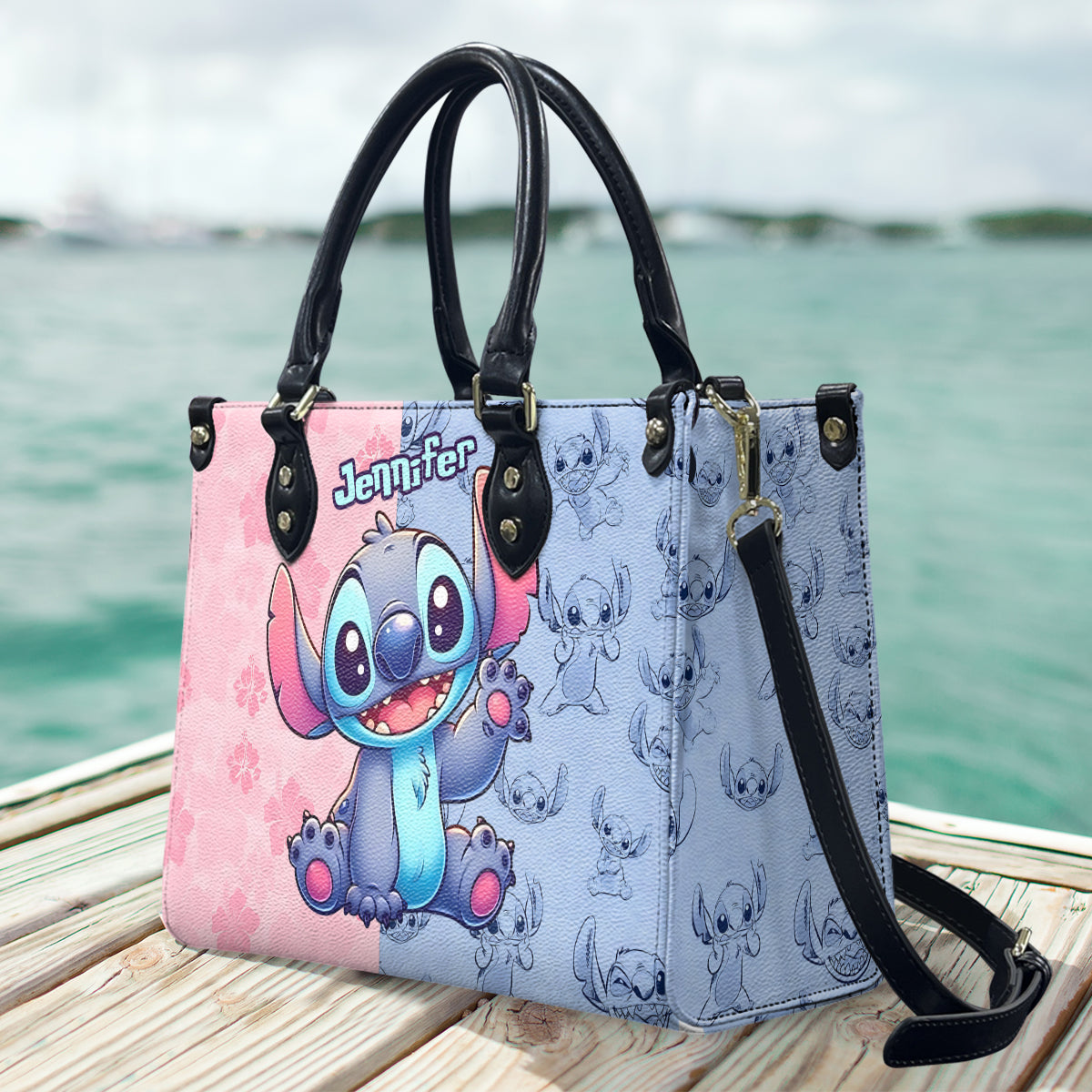 Personalized Ohana Leather Handbag with Name Gift for Her Leather Handbag 2 GradoCreations