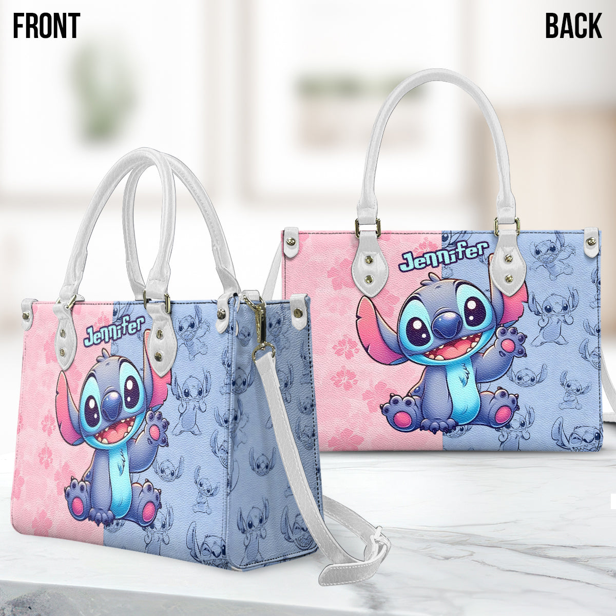 Personalized Ohana Leather Handbag with Name Gift for Her Leather Handbag 2 GradoCreations