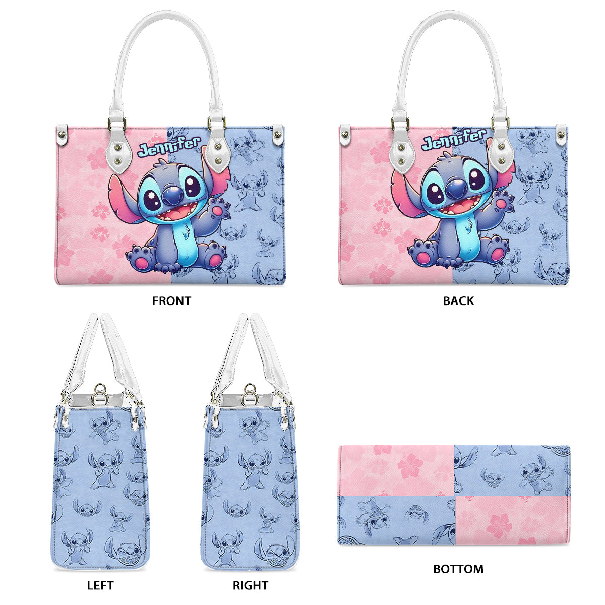 Personalized Ohana Leather Handbag with Name Gift for Her Leather Handbag 2 GradoCreations