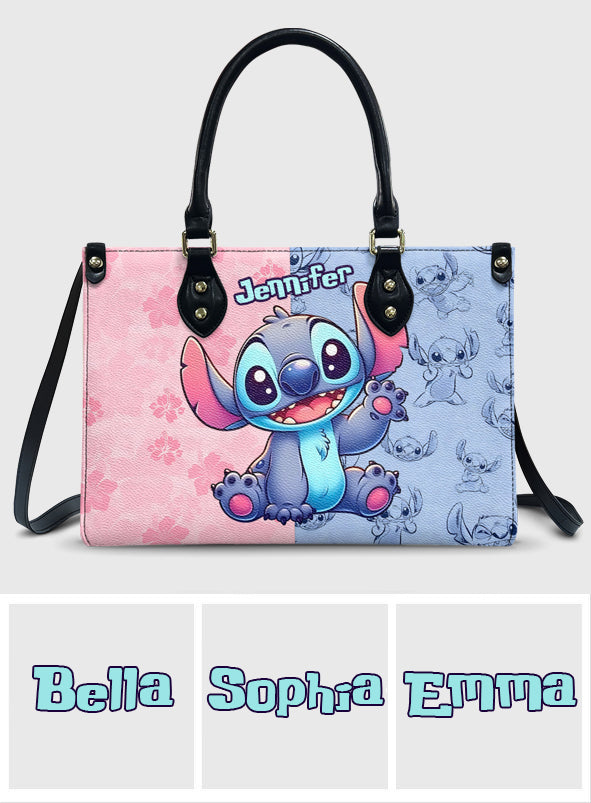 Personalized Ohana Leather Handbag with Name Gift for Her Leather Handbag 2 GradoCreations