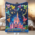Personalized Blanket with Castles and Mouse Icons for Grandma Blanket GradoCreations