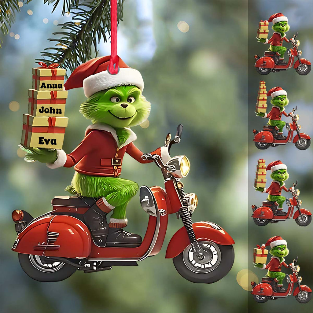 Personalized Grinch Christmas Ornament Custom Name Gift Ornament GradoCreations