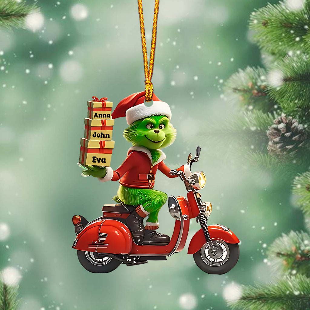 Personalized Grinch Christmas Ornament Custom Name Gift Ornament GradoCreations