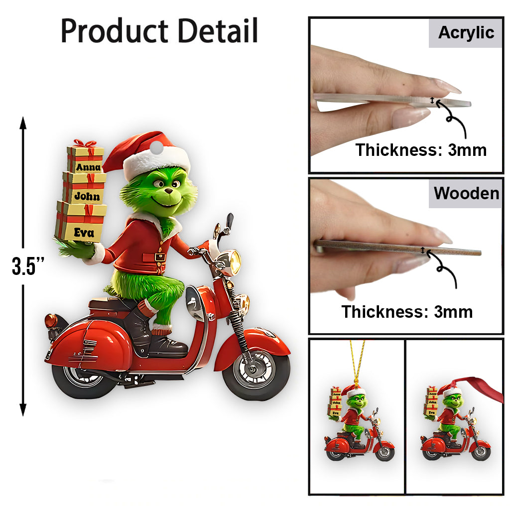 Personalized Grinch Christmas Ornament Custom Name Gift Ornament GradoCreations
