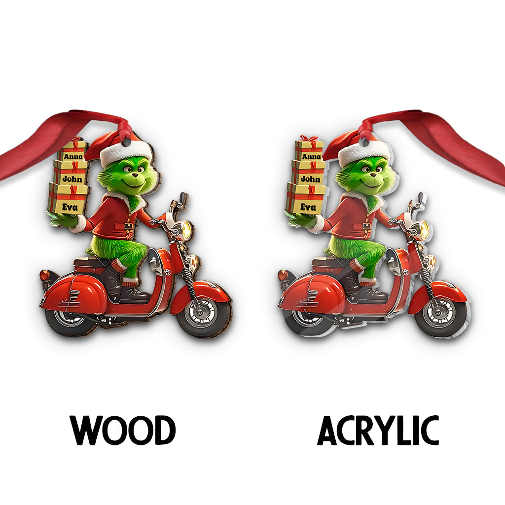 Personalized Grinch Christmas Ornament Custom Name Gift Ornament GradoCreations