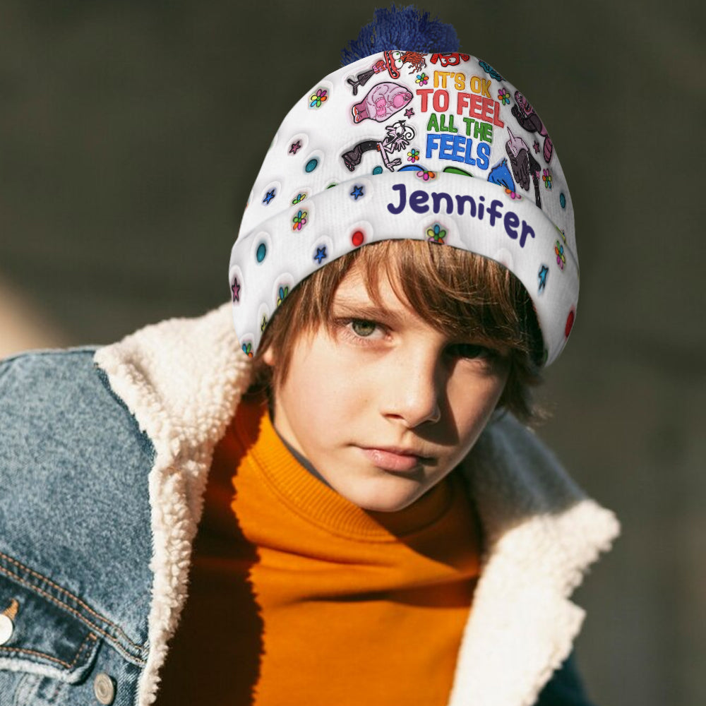 Personalized Beanie Hat Custom Name Gift for Kids & Teens Beanie Hat GradoCreations