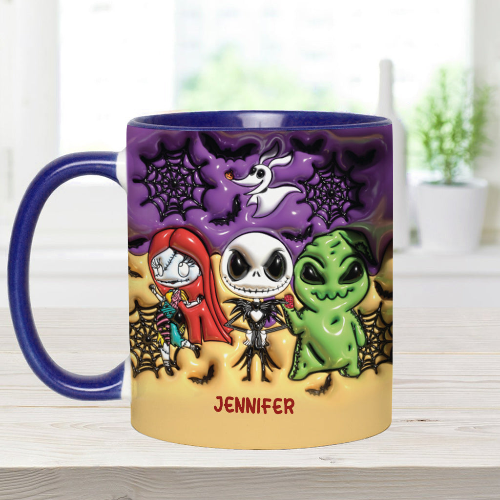 Personalized Nightmare Accent Mug Custom Name Gift for Halloween Accent Mug GradoCreations