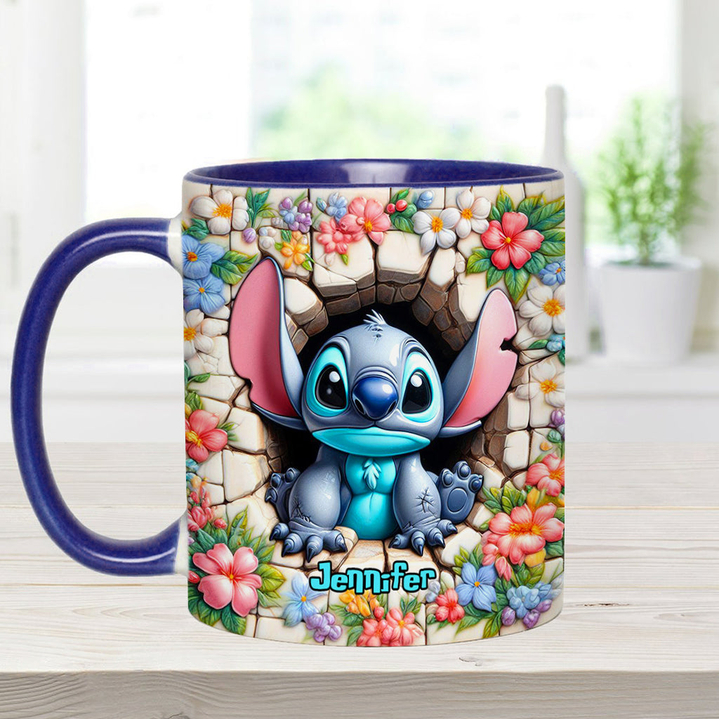 Personalized Ohana Accent Mug with Custom Name Gift Idea Accent Mug GradoCreations