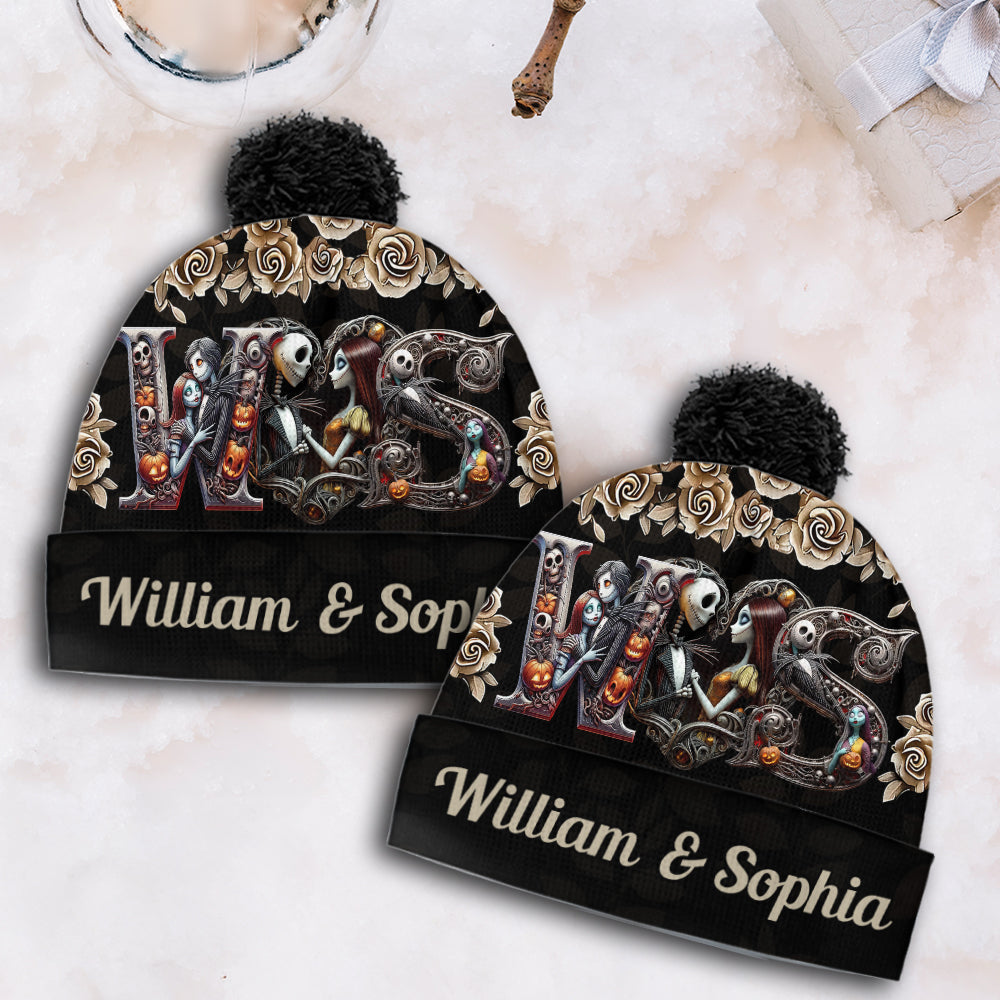 Personalized Nightmare Before Christmas Beanie Hat for Couples Gift Beanie Hat GradoCreations