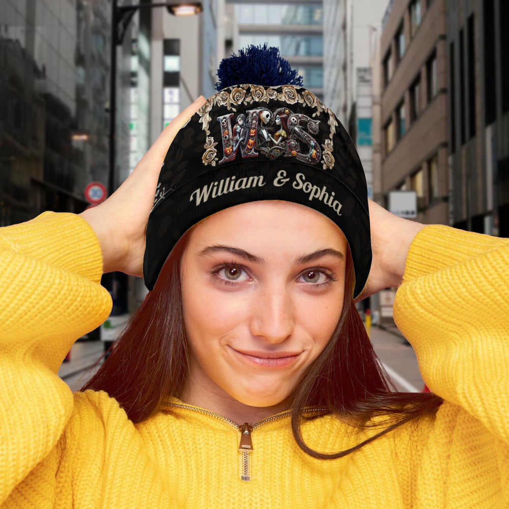 Personalized Nightmare Before Christmas Beanie Hat for Couples Gift Beanie Hat GradoCreations