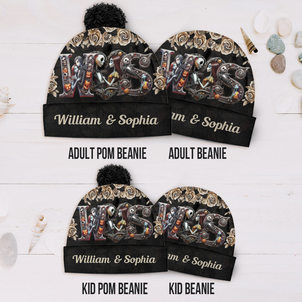 Personalized Nightmare Before Christmas Beanie Hat for Couples Gift Beanie Hat GradoCreations