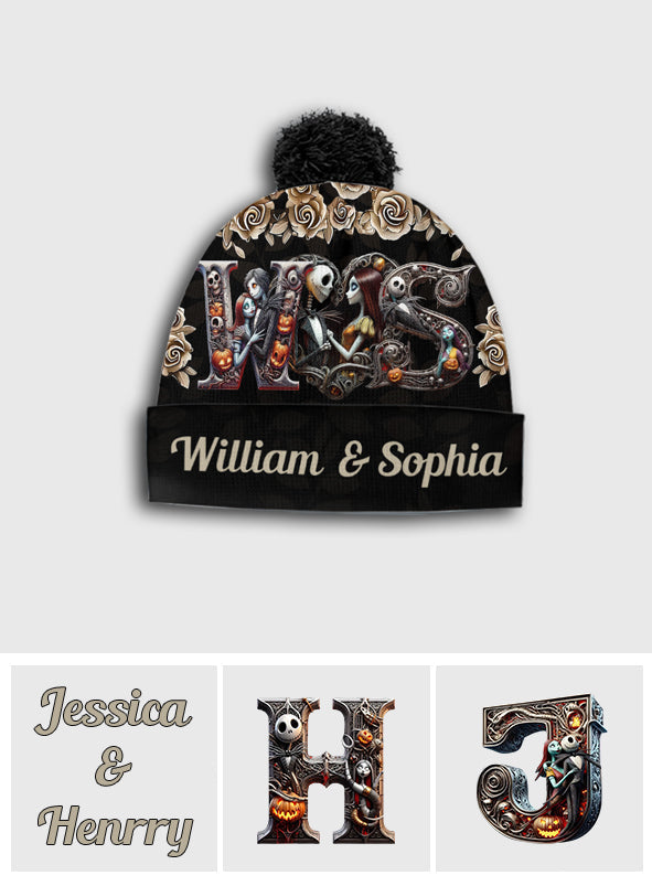 Personalized Nightmare Before Christmas Beanie Hat for Couples Gift Beanie Hat GradoCreations