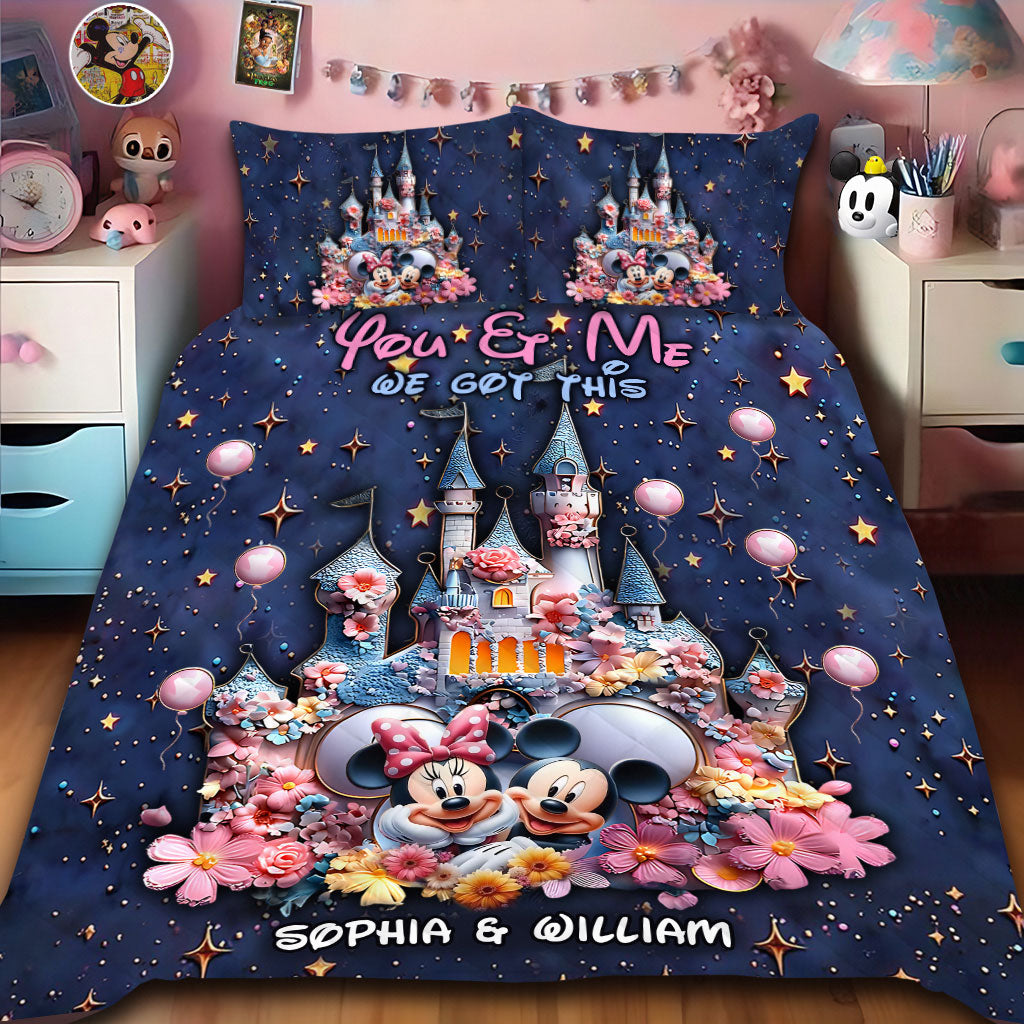 Personalized Kids Mouse Quilt Set with Name Custom Design Bedspread Quilt Set GradoCreations