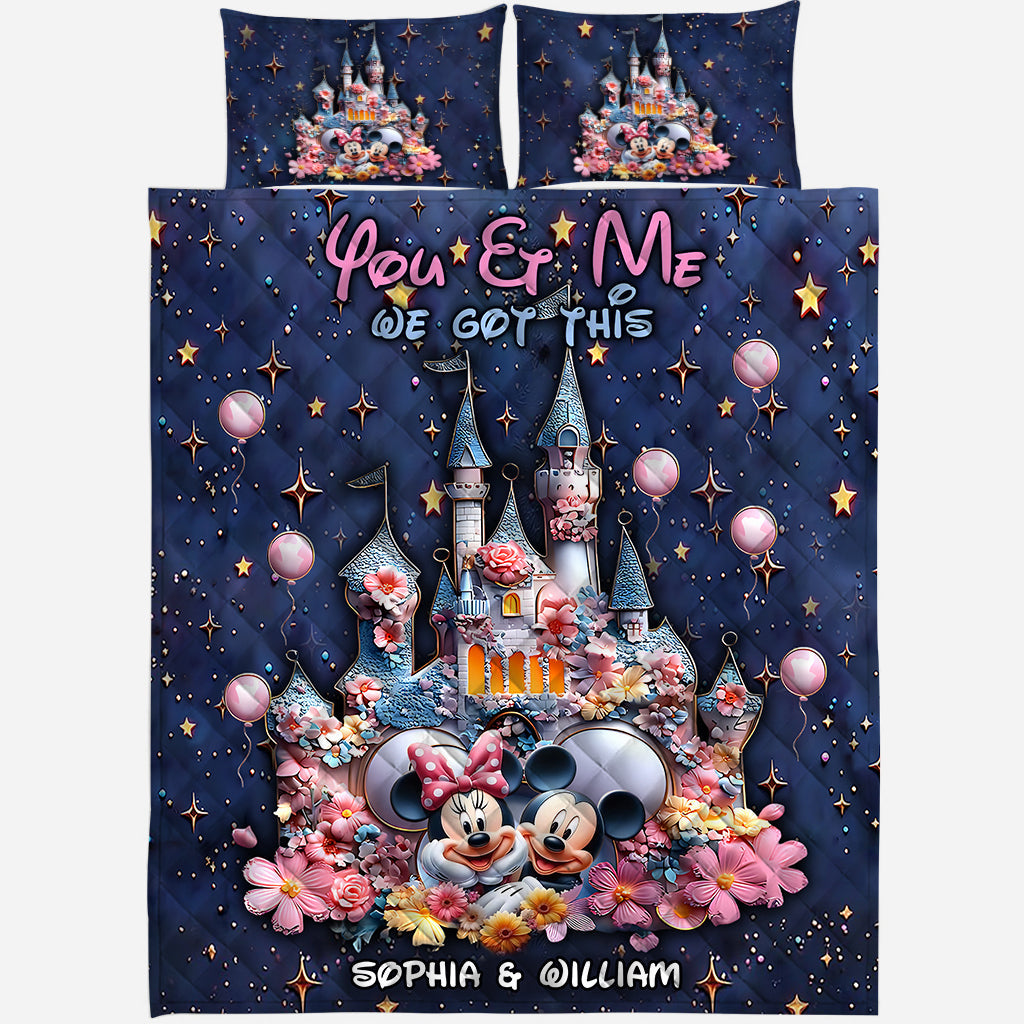 Personalized Kids Mouse Quilt Set with Name Custom Design Bedspread Quilt Set GradoCreations
