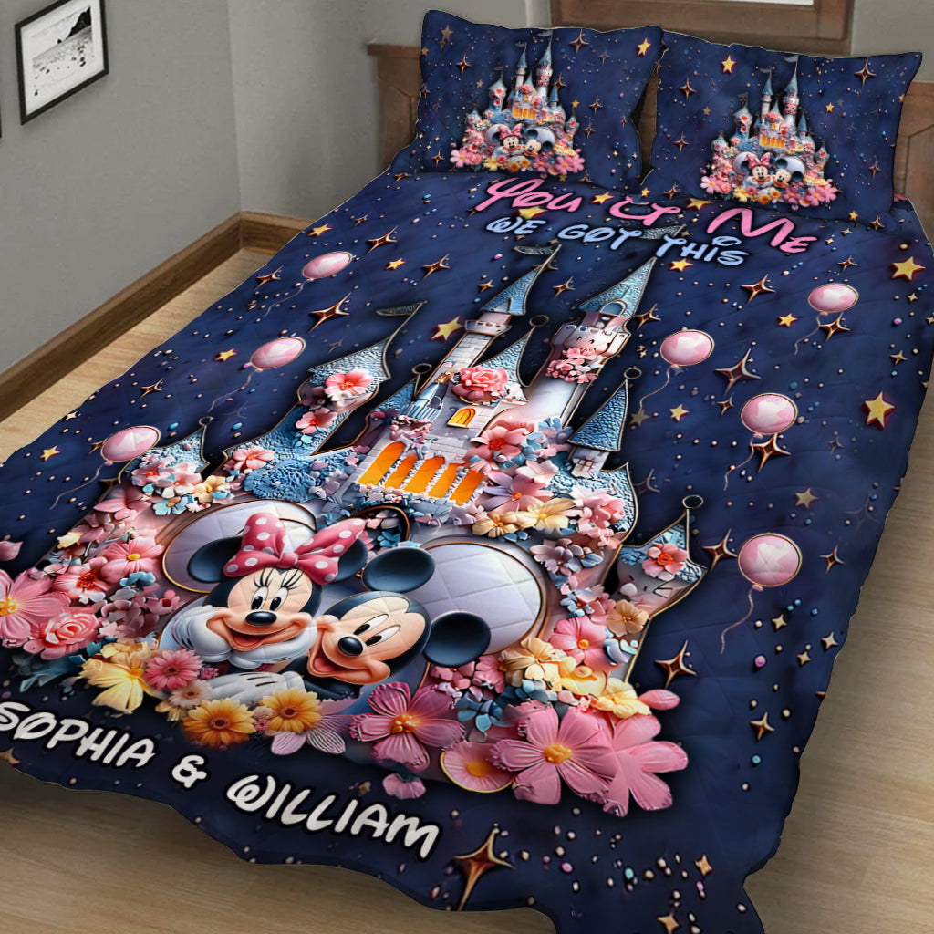 Personalized Kids Mouse Quilt Set with Name Custom Design Bedspread Quilt Set GradoCreations
