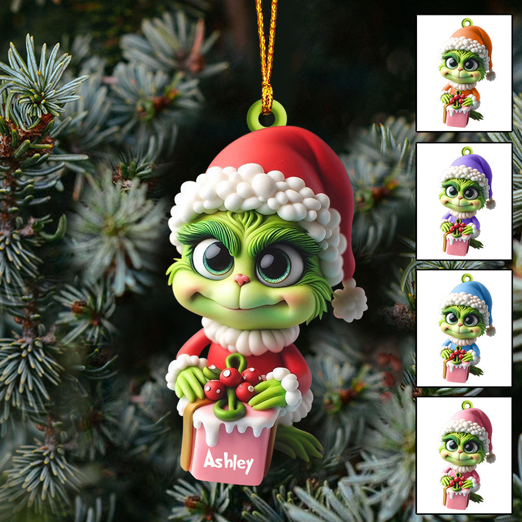 Merry Grinchmas Personalized Custom Shaped Ornament for Christmas Custom Shaped Ornament GradoCreations