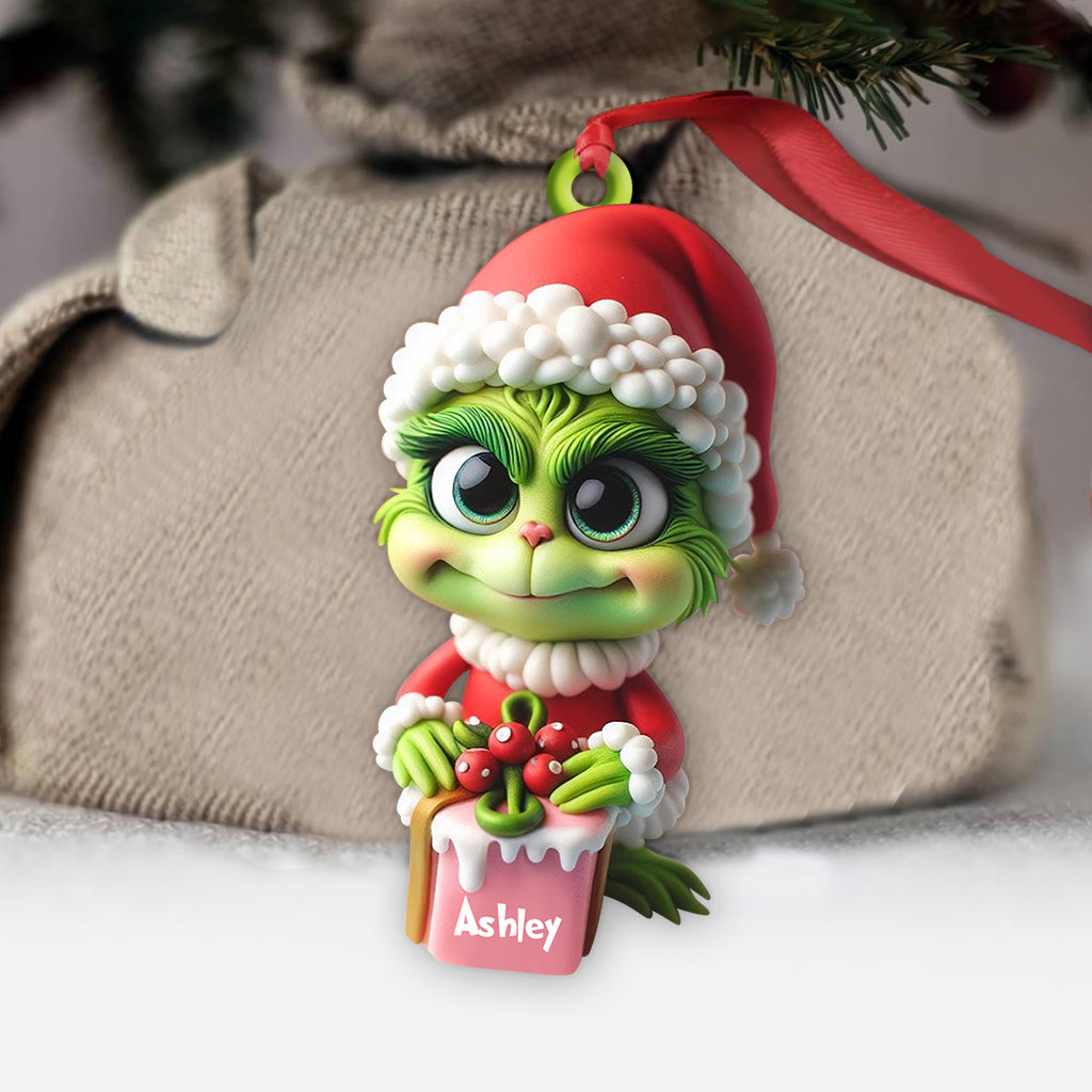 Merry Grinchmas Personalized Custom Shaped Ornament for Christmas Custom Shaped Ornament GradoCreations