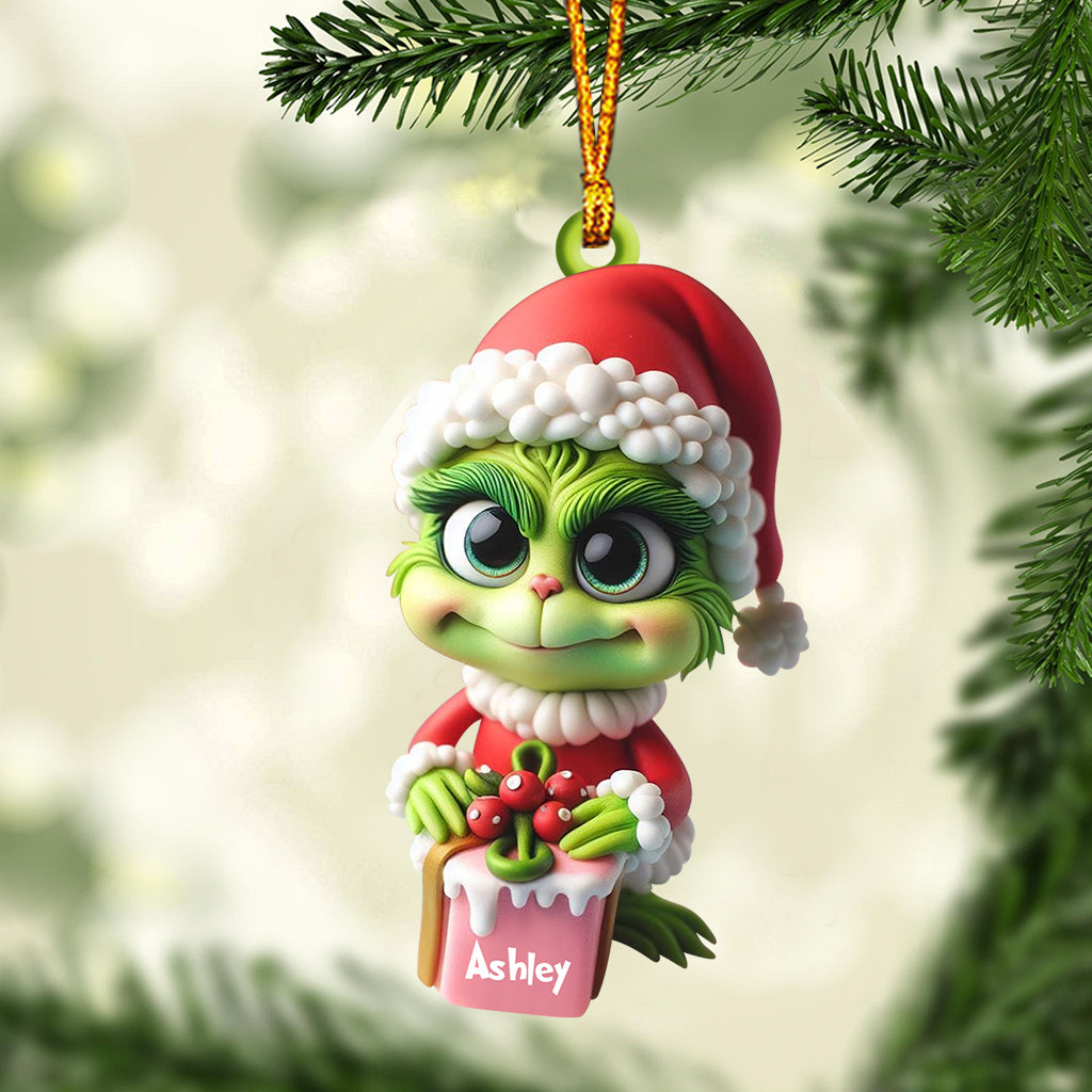 Merry Grinchmas Personalized Custom Shaped Ornament for Christmas Custom Shaped Ornament GradoCreations