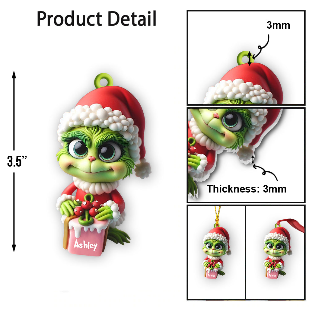 Merry Grinchmas Personalized Custom Shaped Ornament for Christmas Custom Shaped Ornament GradoCreations