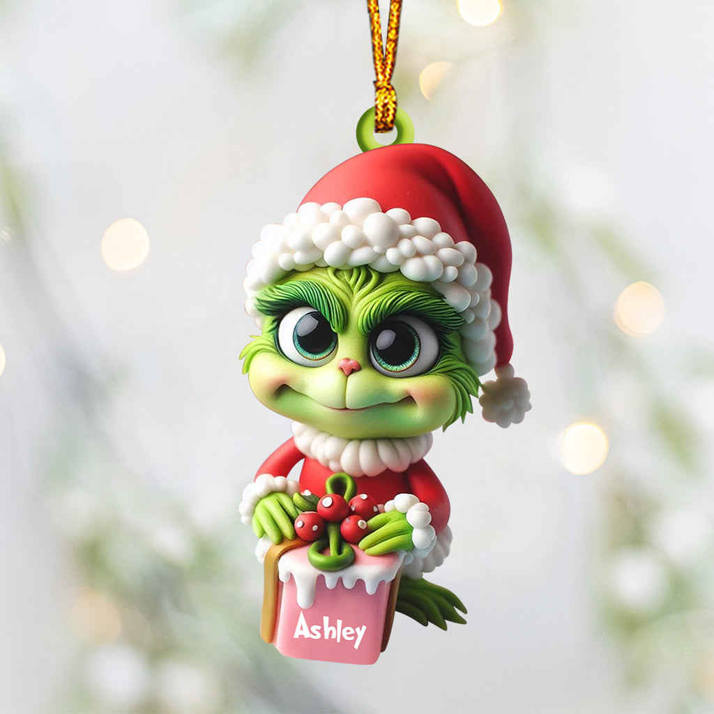 Merry Grinchmas Personalized Custom Shaped Ornament for Christmas Custom Shaped Ornament GradoCreations
