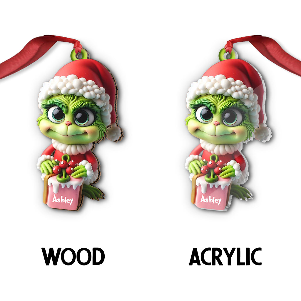 Merry Grinchmas Personalized Custom Shaped Ornament for Christmas Custom Shaped Ornament GradoCreations