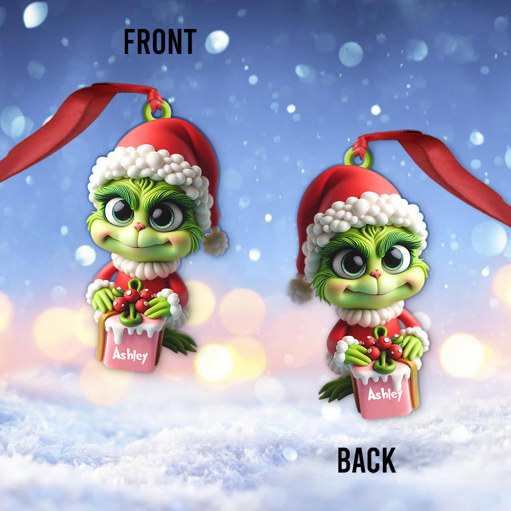 Merry Grinchmas Personalized Custom Shaped Ornament for Christmas Custom Shaped Ornament GradoCreations