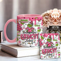 Personalized Grinch Accent Mug & Coaster Gift for Christmas Accent Mug GradoCreations