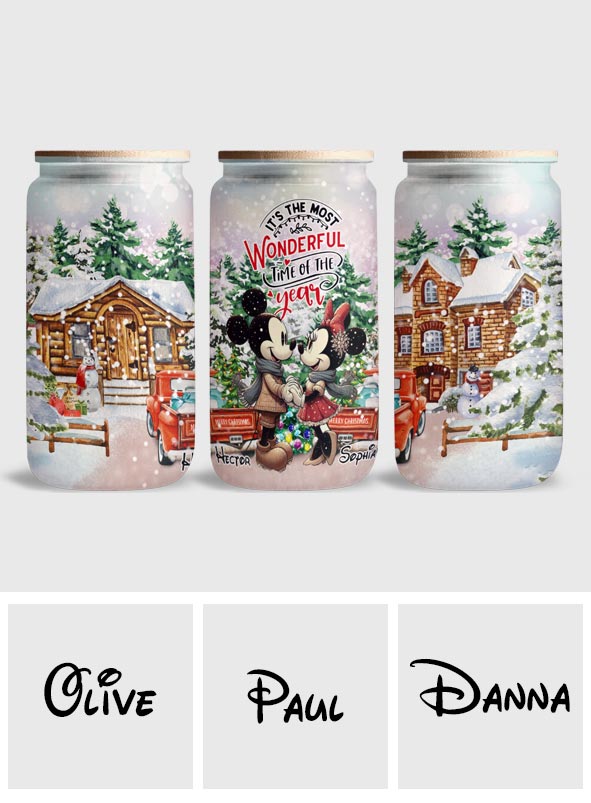 Personalized Christmas Can Glass with Straw and Lid Gift Can Glass GradoCreations