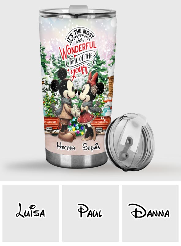 Personalized Holiday Mouse Tumbler with Names for Christmas Tumbler GradoCreations