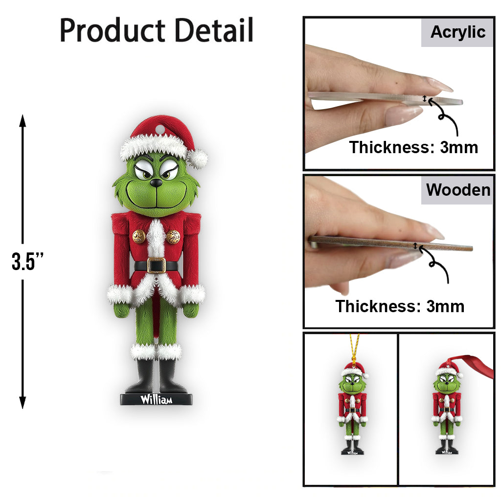 Personalized Grinch Christmas Ornament Custom Name Gift Ornament GradoCreations