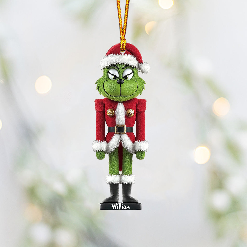 Personalized Grinch Christmas Ornament Custom Name Gift Ornament GradoCreations