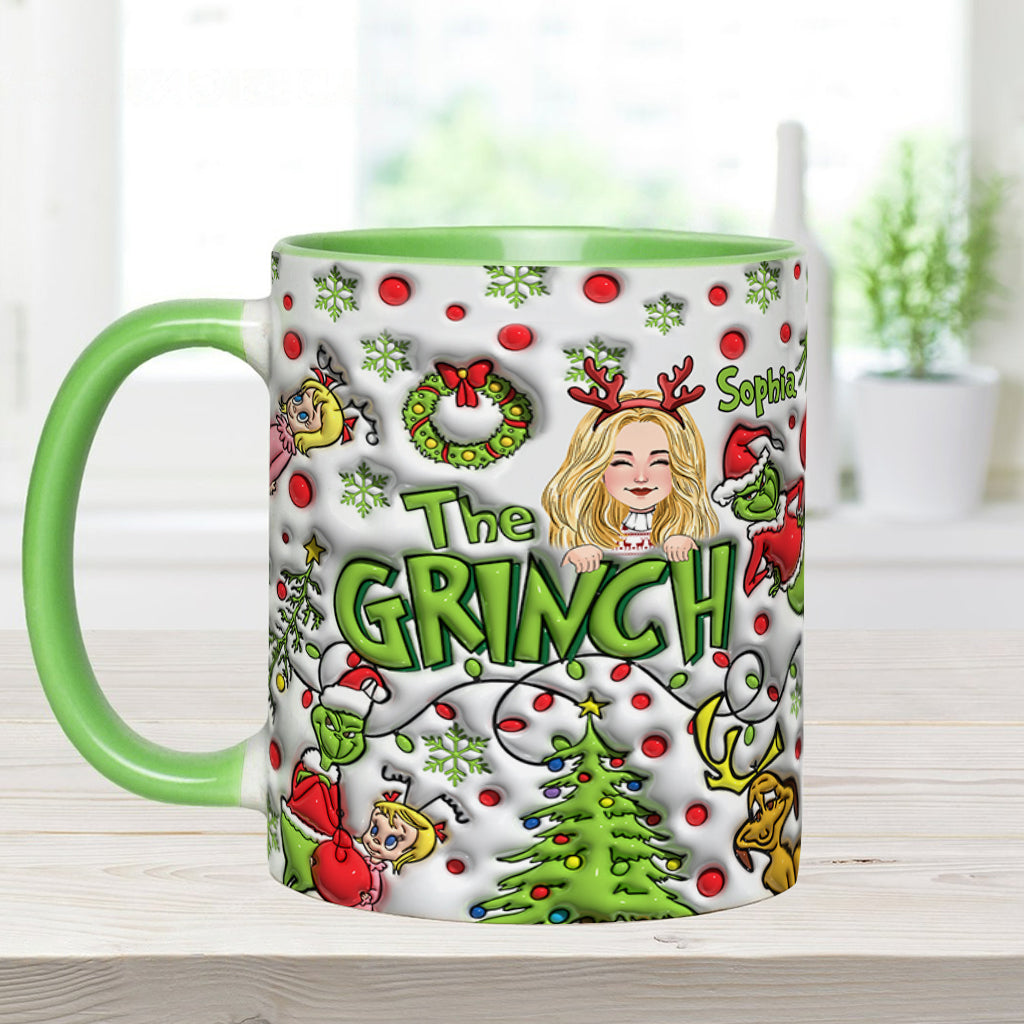 Personalized The Grinch Accent Mug Custom Name Christmas Gift Accent Mug GradoCreations