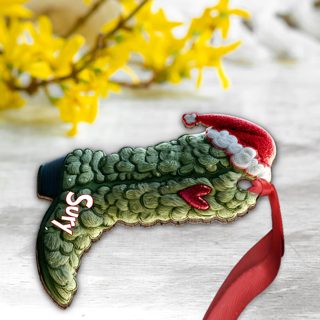 Personalized Grinchy Boots Christmas Ornament Gift Idea Ornament GradoCreations