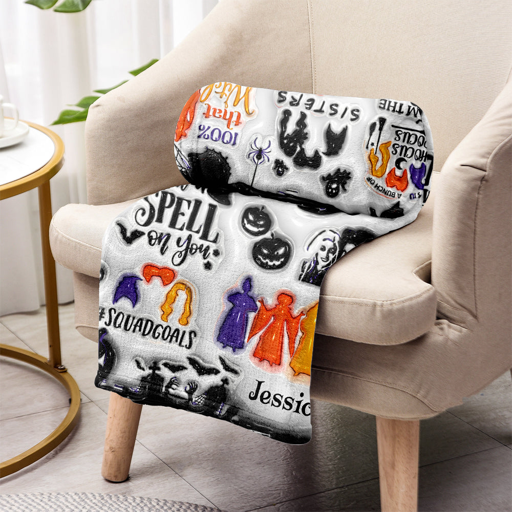 Personalized Hocus Pocus Blanket Custom Name Gift for Witch Lovers Blanket GradoCreations