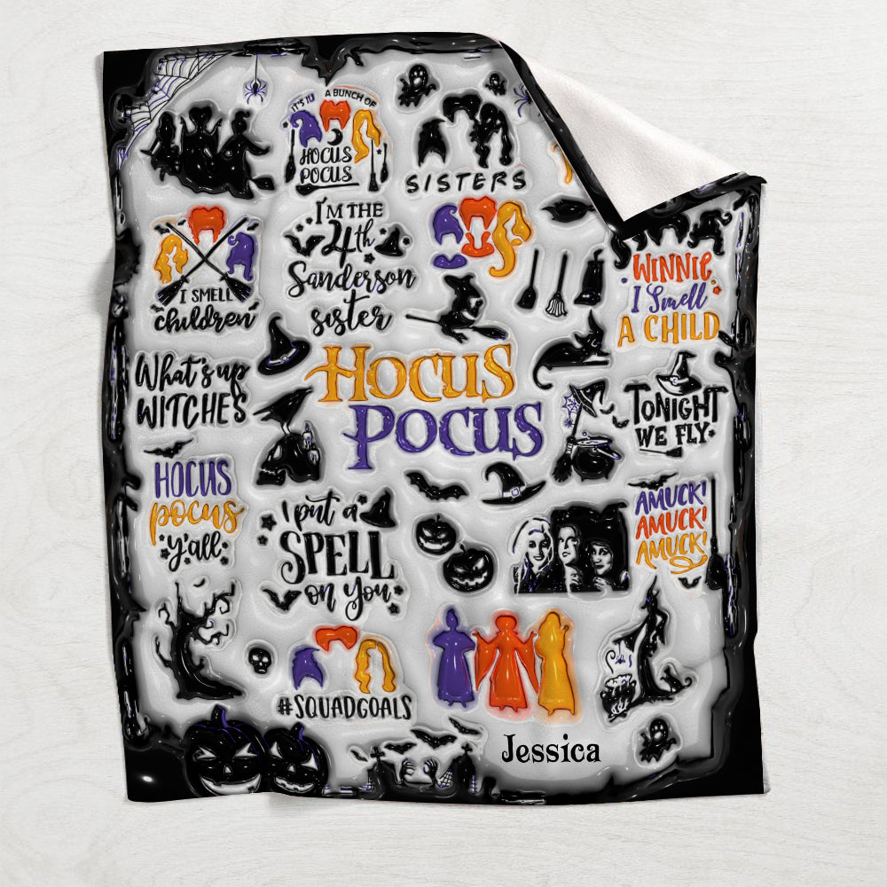 Personalized Hocus Pocus Blanket Custom Name Gift for Witch Lovers Blanket GradoCreations