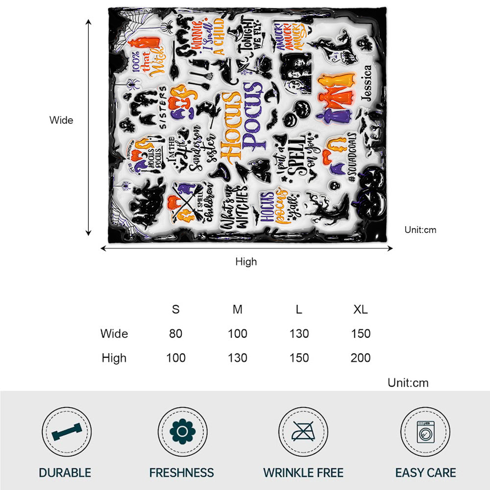 Personalized Hocus Pocus Blanket Custom Name Gift for Witch Lovers Blanket GradoCreations