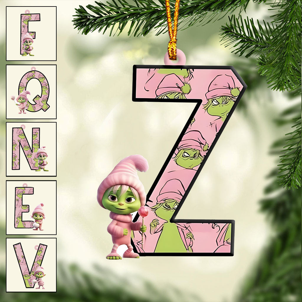Personalized Grinch Christmas Ornament Customizable Gift Ornament GradoCreations